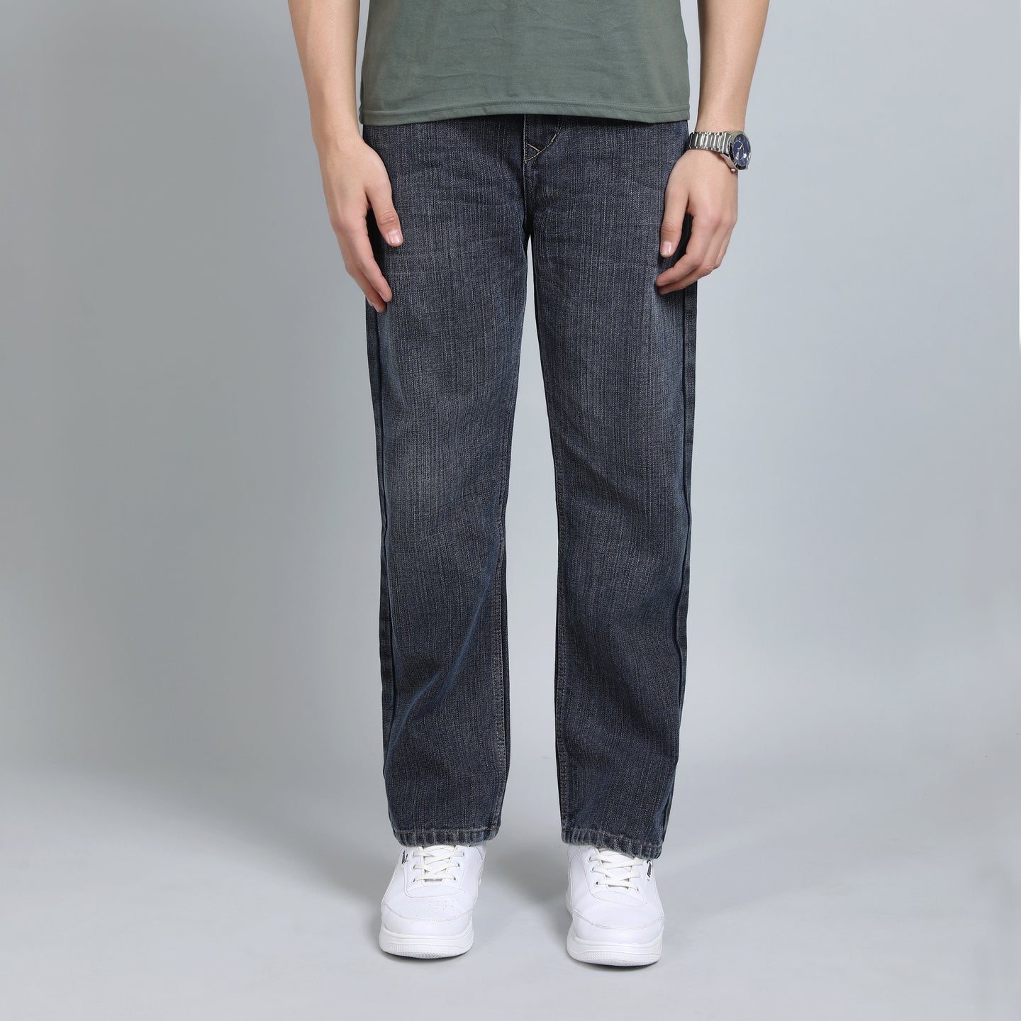 GREY BAGGY FIT JEAN TEDDY 4756-2